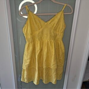wild fable Yellow V-Neck Tiered Sundress